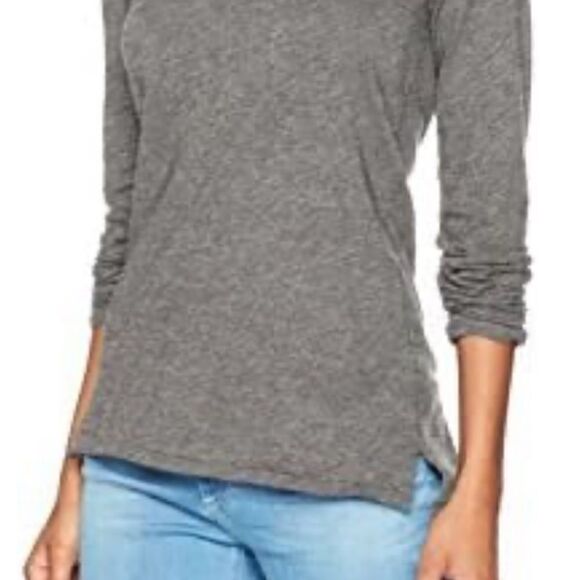 Stateside Supima Slub Jersey Long Sleeve V-Neck in Heather Grey NWT - Picture 3 of 3
